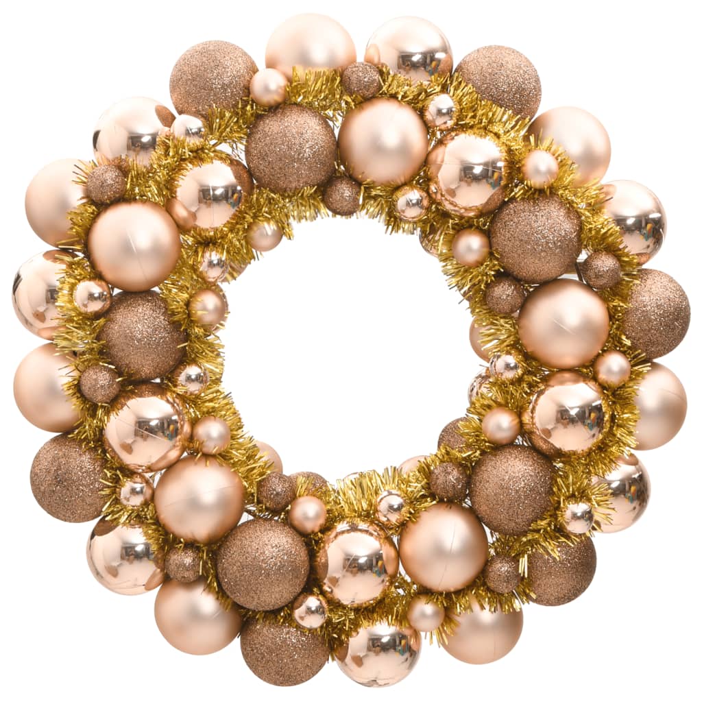 Vidaxl Weihnachtskranz 45 cm Polystyrol Rosé Gold
