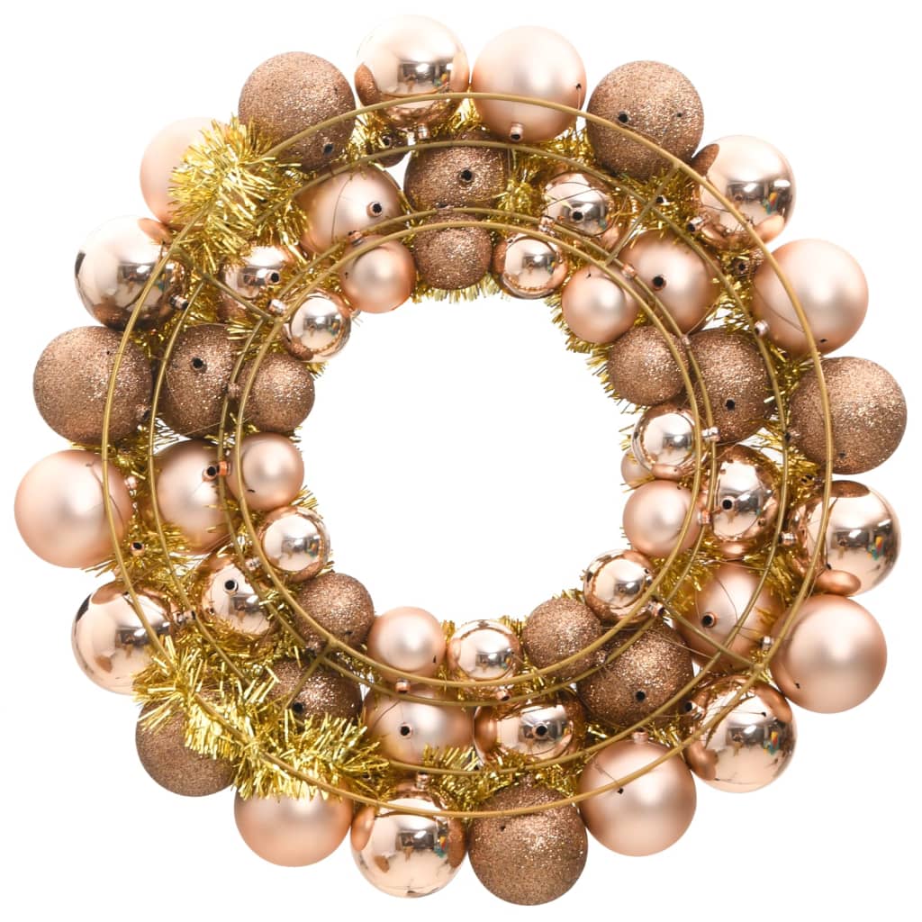 Vidaxl Weihnachtskranz 45 cm Polystyrol Rosé Gold