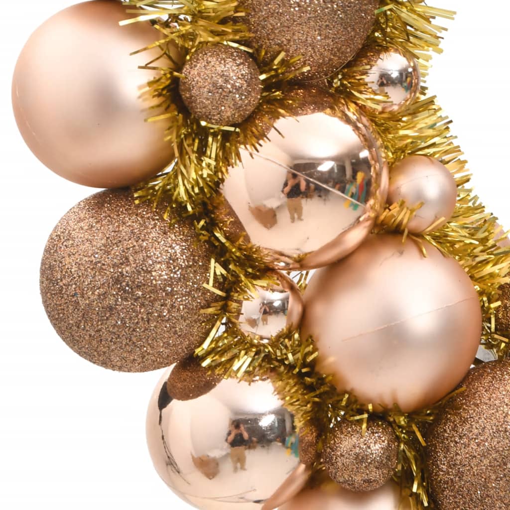 Vidaxl Weihnachtskranz 45 cm Polystyrol Rosé Gold