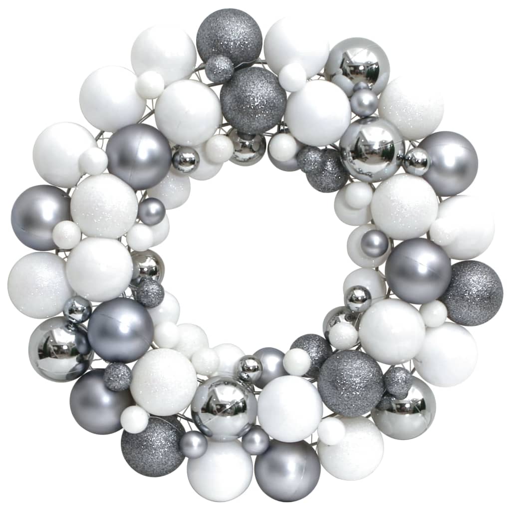 Vidaxl Weihnachtskranz 45 cm Polystyrol weiß und grau
