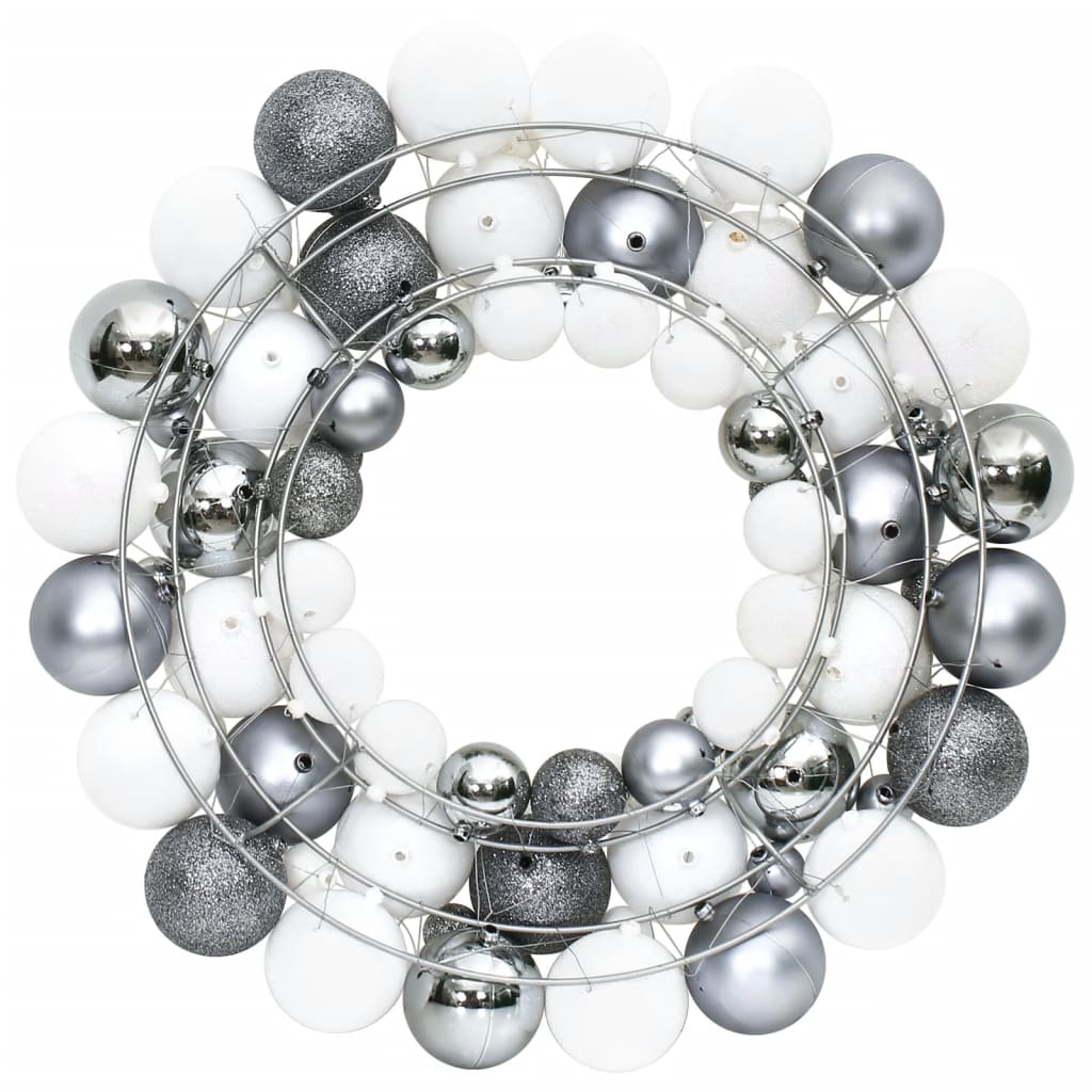 Vidaxl Weihnachtskranz 45 cm Polystyrol weiß und grau