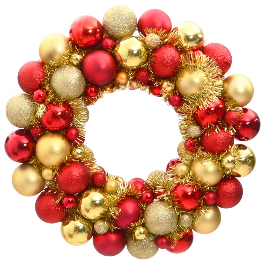 Vidaxl Weihnachtskranz 45 cm Polystyrolrot und Goldfarbe