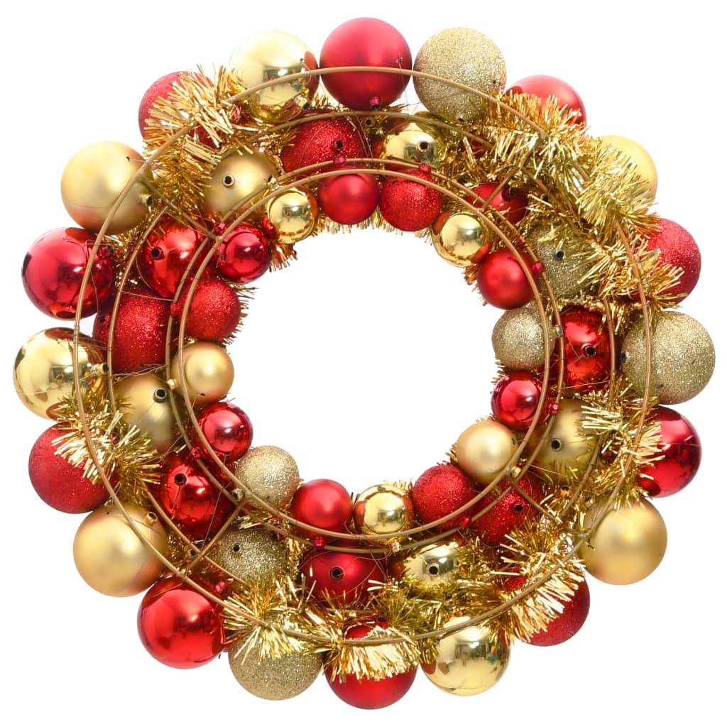 Vidaxl Weihnachtskranz 45 cm Polystyrolrot und Goldfarbe