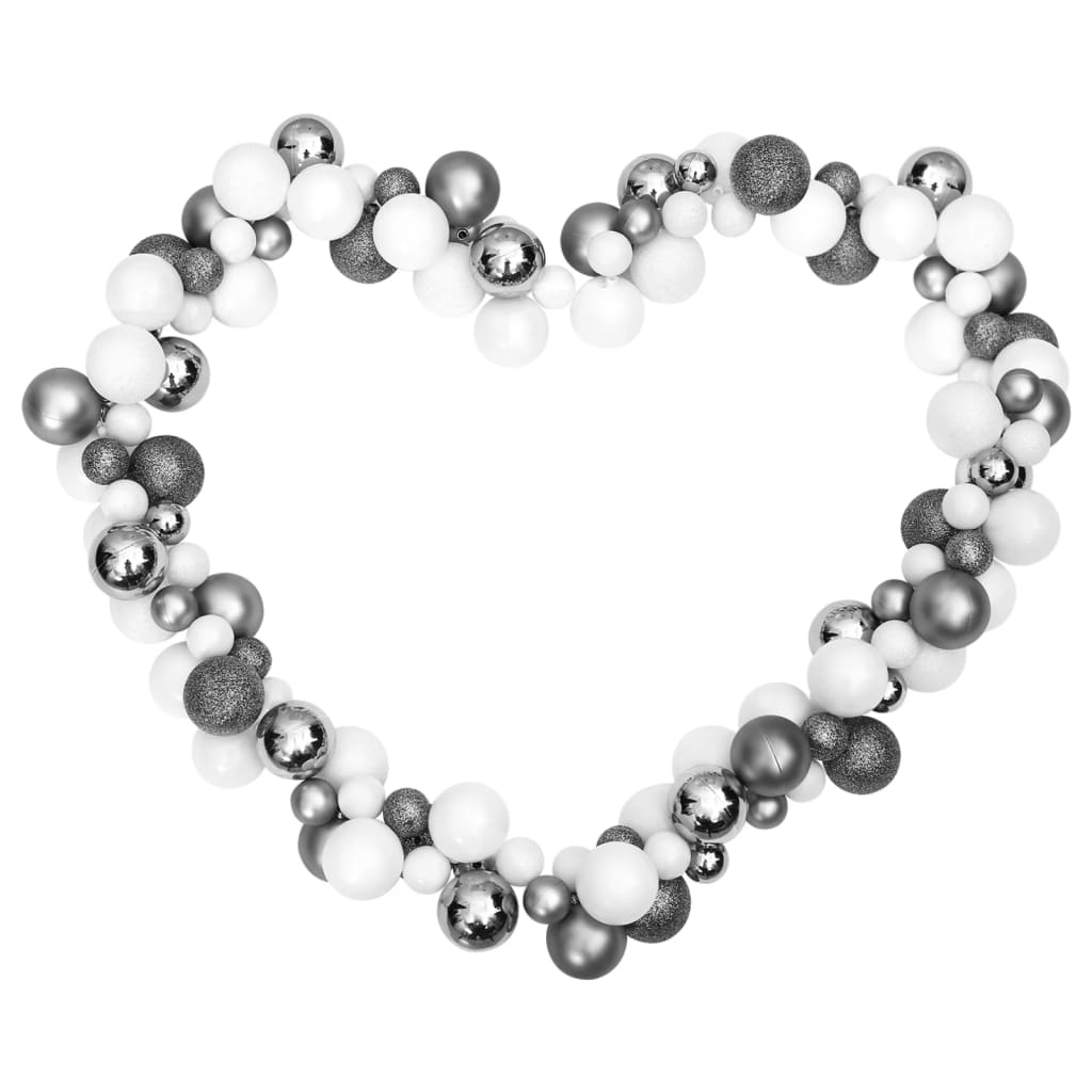 Vidaxl Weihnachtsgirlandbällchen 175 cm Polystyrol weiß und grau