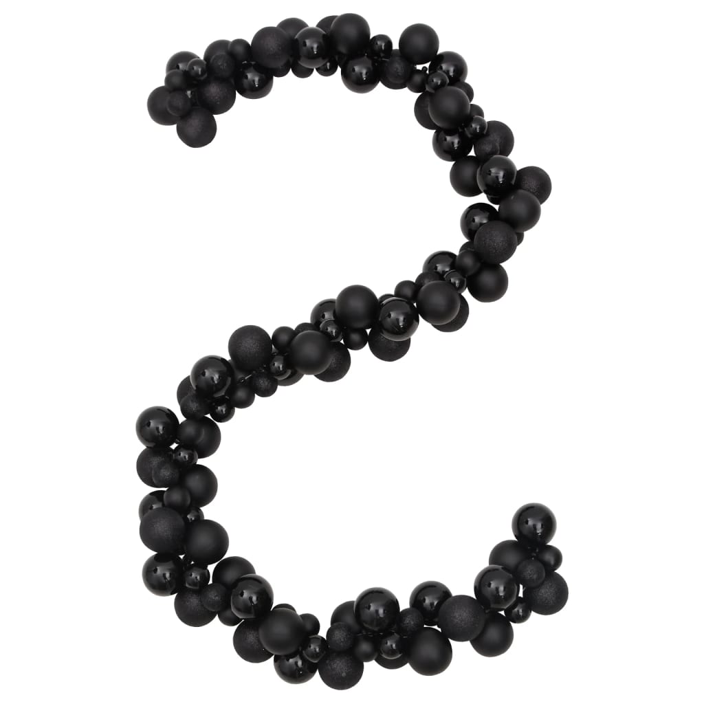 Vidaxl Weihnachtsgirlandbällchen 175 cm Polystyrol Schwarz