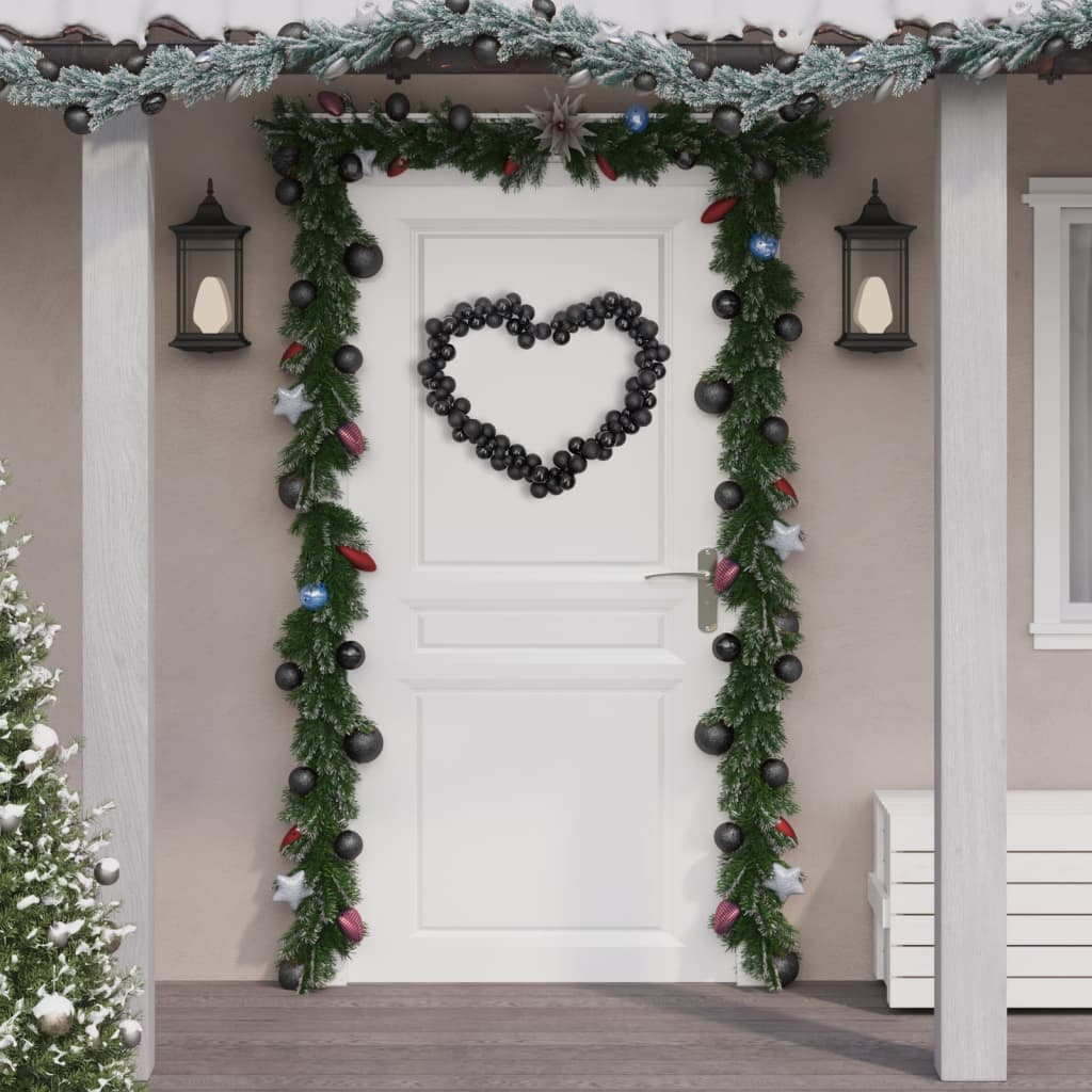 Vidaxl Weihnachtsgirlandbällchen 175 cm Polystyrol Schwarz