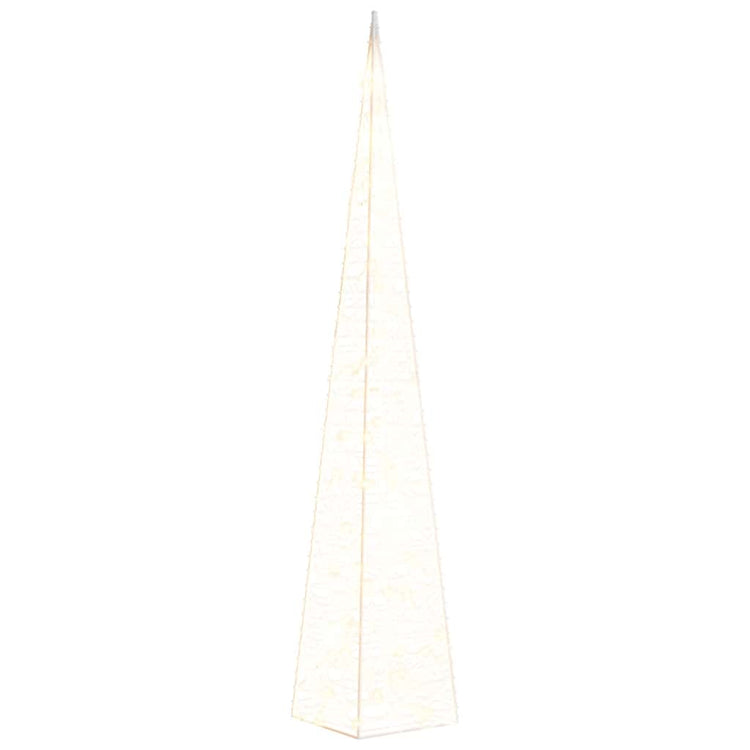 VIDAXL -Weihnachtsbeleuchtungskegel mit 60 warm -weißen LEDs 120 cm Acryl