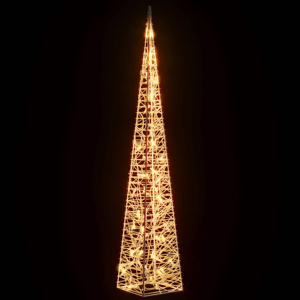 VIDAXL -Weihnachtsbeleuchtungskegel mit 60 warm -weißen LEDs 120 cm Acryl