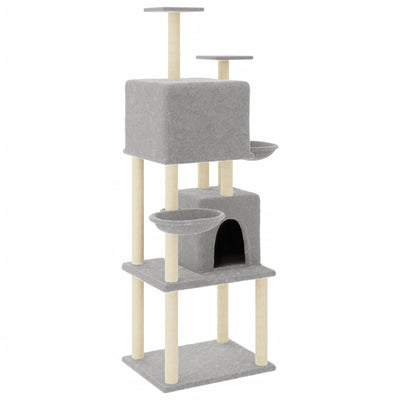 Vidaxl -Katzenmöbel mit Sisal -Kratzerpfosten 180 cm hellgrau