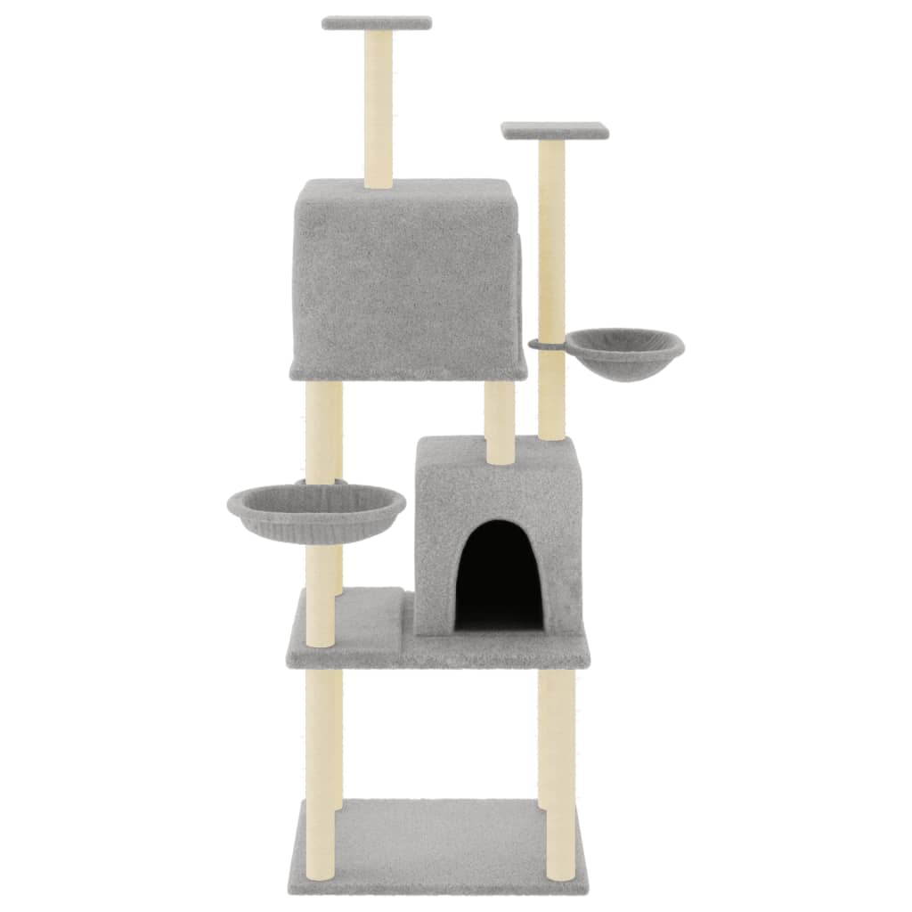 Vidaxl -Katzenmöbel mit Sisal -Kratzerpfosten 180 cm hellgrau