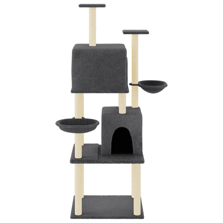 Vidaxl -Katzenmöbel mit Sisal -Kratzerpfosten 180 cm dunkelgrau