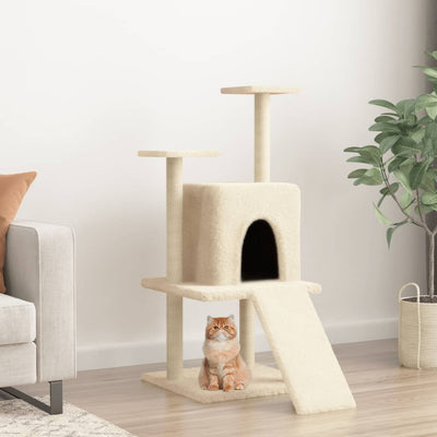 Vidaxl -Katzenmöbel mit Sisal -Kratzerpfosten 110 cm Creme -Colored