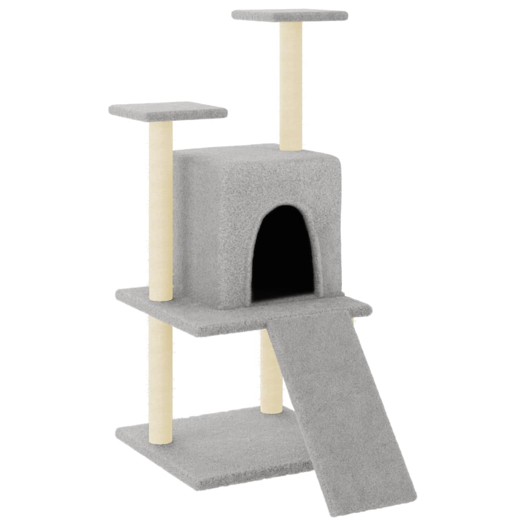 Vidaxl -Katzenmöbel mit Sisal -Kratzerpfosten 110 cm hellgrau