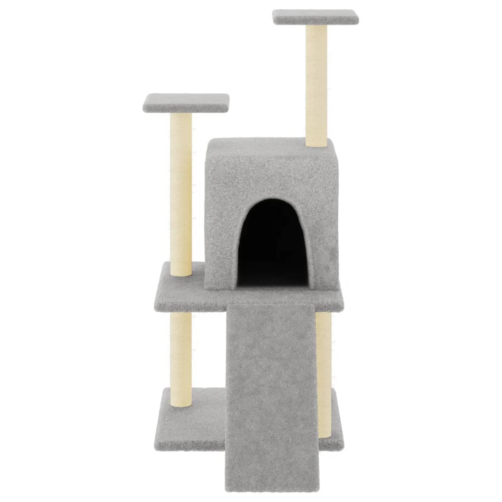 Vidaxl -Katzenmöbel mit Sisal -Kratzerpfosten 110 cm hellgrau