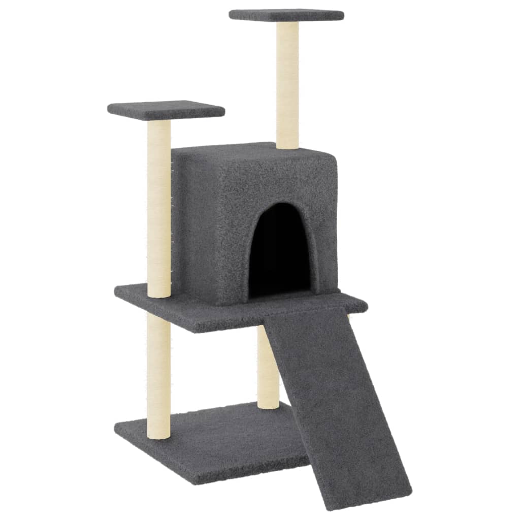 Vidaxl -Katzenmöbel mit Sisal -Kratzerpfosten 110 cm dunkelgrau