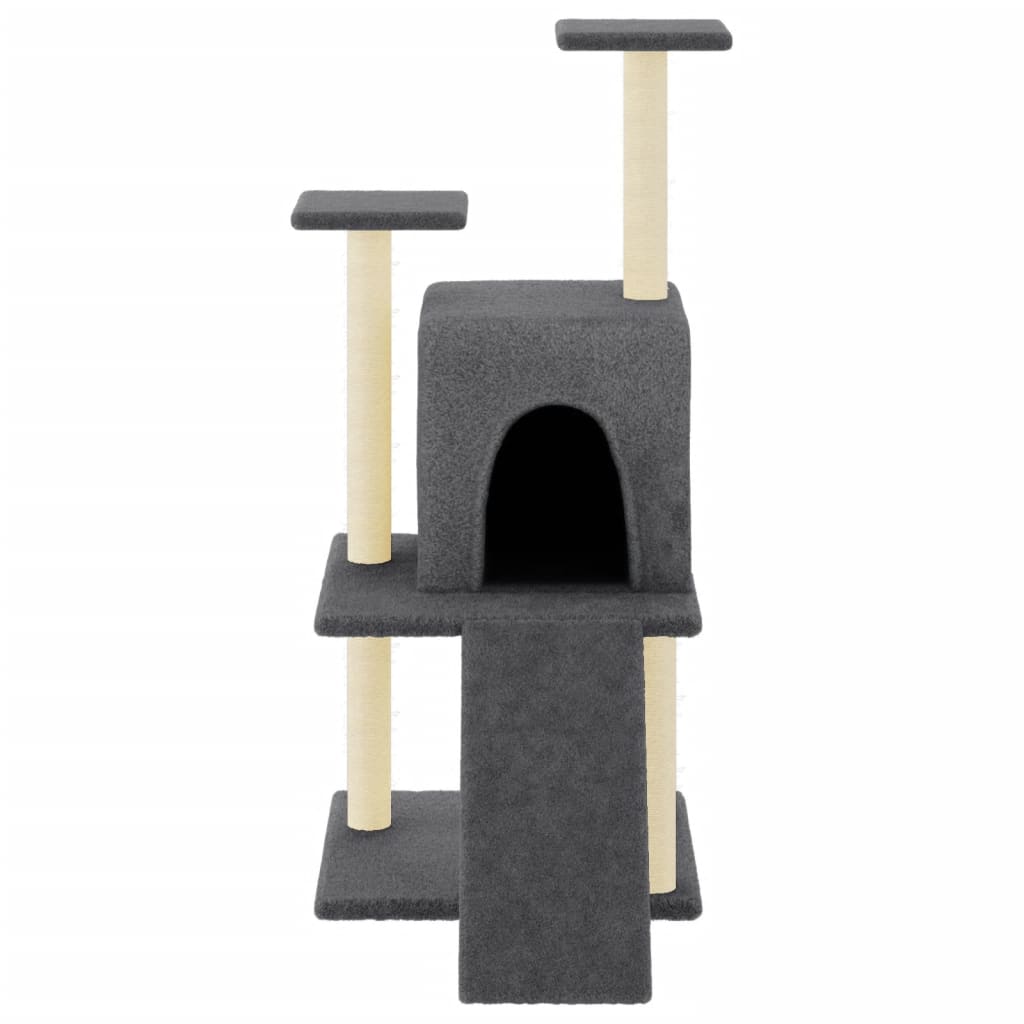 Vidaxl -Katzenmöbel mit Sisal -Kratzerpfosten 110 cm dunkelgrau