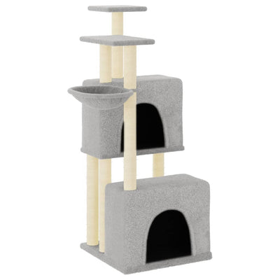 Vidaxl -Katzenmöbel mit Sisal -Kratzerpfosten 122 cm hellgrau