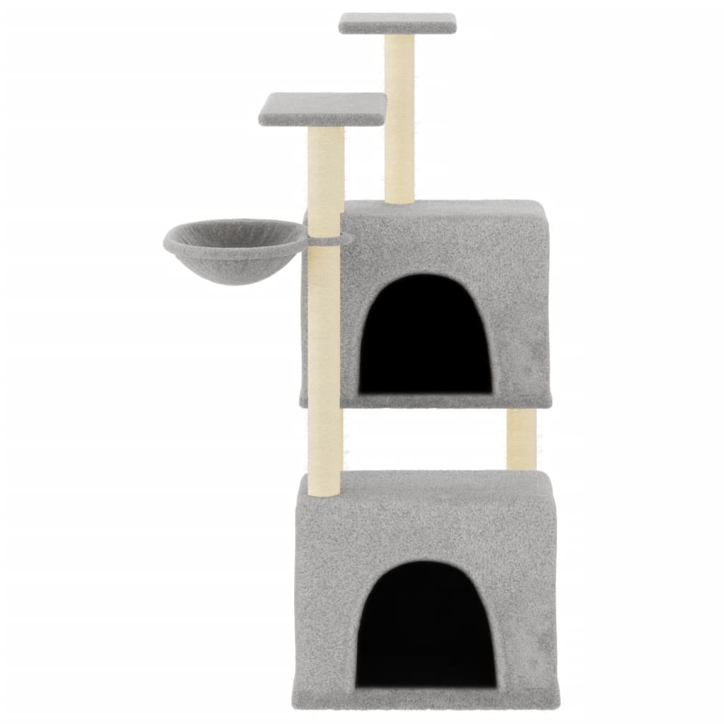 Vidaxl -Katzenmöbel mit Sisal -Kratzerpfosten 122 cm hellgrau
