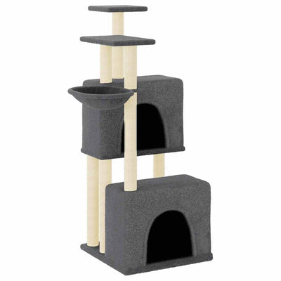 Vidaxl -Katzenmöbel mit Sisal -Kratzerpfosten 122 cm dunkelgrau