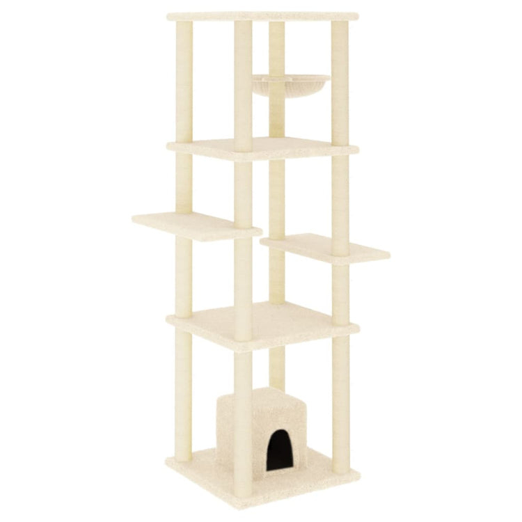 Vidaxl -Katzenmöbel mit Sisal -Kratzerpfosten 154 cm Creme -Colored