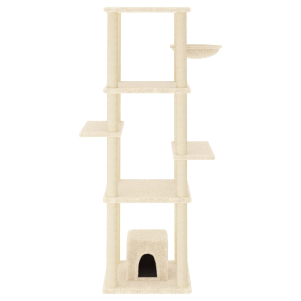 Vidaxl -Katzenmöbel mit Sisal -Kratzerpfosten 154 cm Creme -Colored