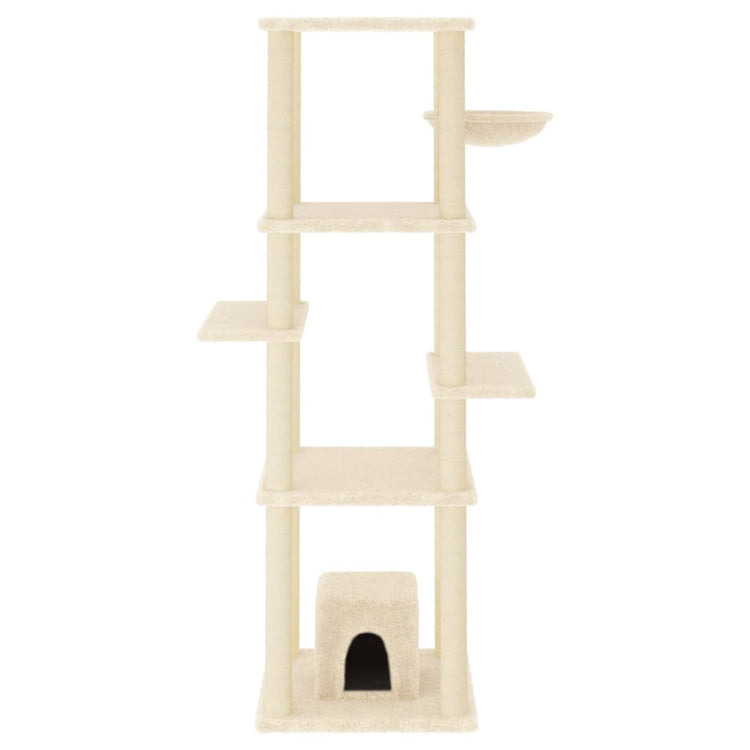 Vidaxl -Katzenmöbel mit Sisal -Kratzerpfosten 154 cm Creme -Colored