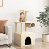 Vidaxl -Katzenmöbel mit Sisal -Kratzerpfosten 109,5 cm cremefarben -gelenkt - afbeelding 1