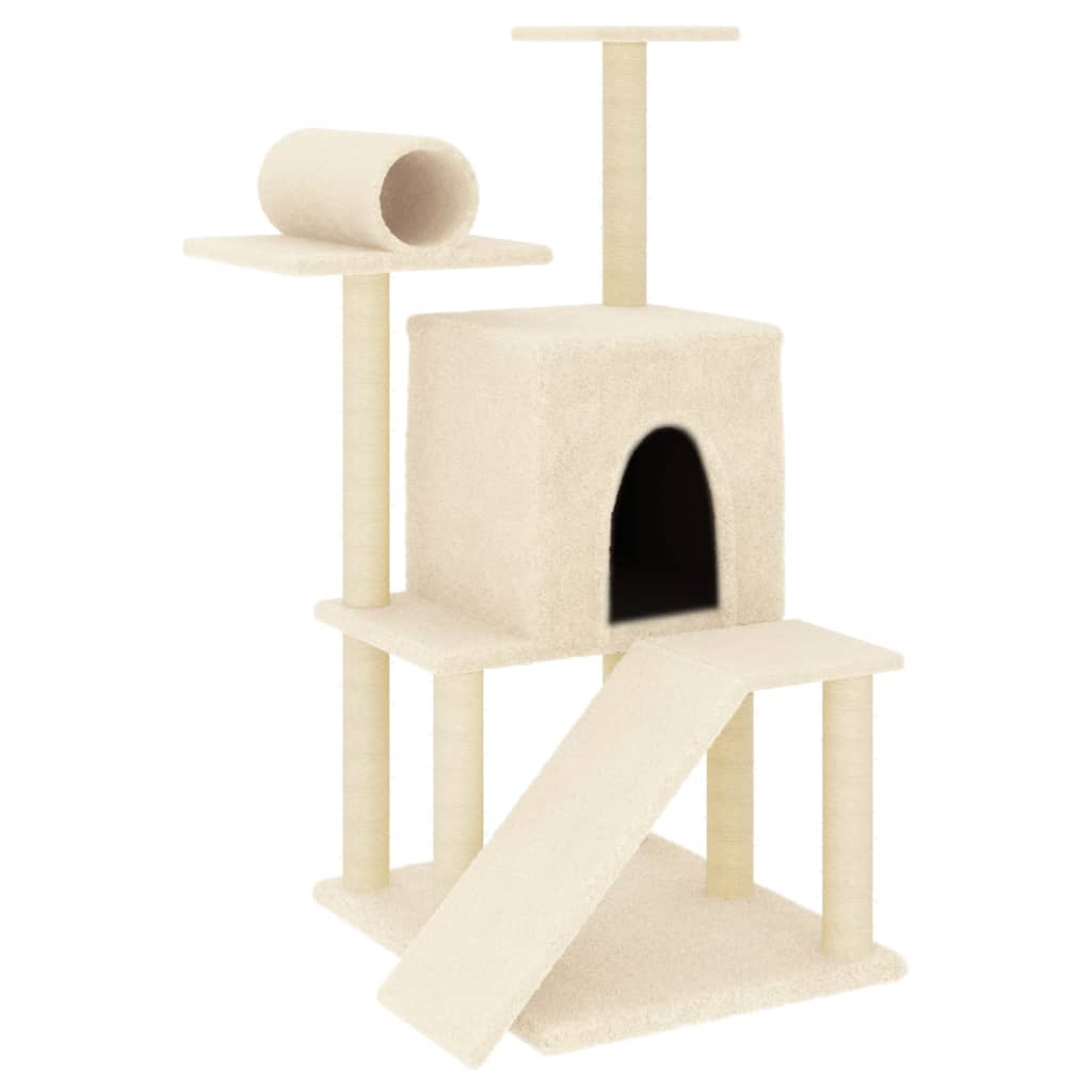 Vidaxl -Katzenmöbel mit Sisal -Kratzerpfosten 110,5 cm creme -colored