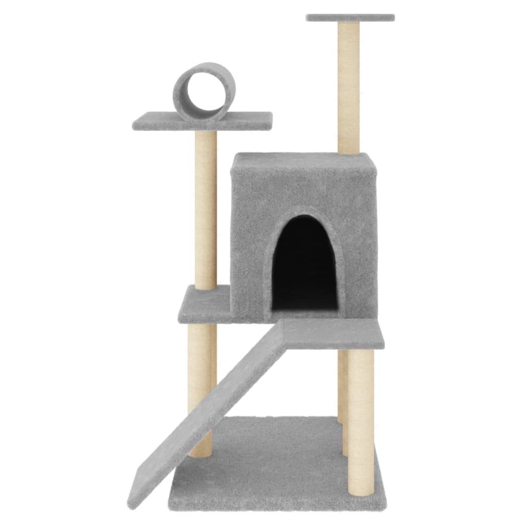 Vidaxl -Katzenmöbel mit Sisal -Kratzerpfosten 110,5 cm hellgrau