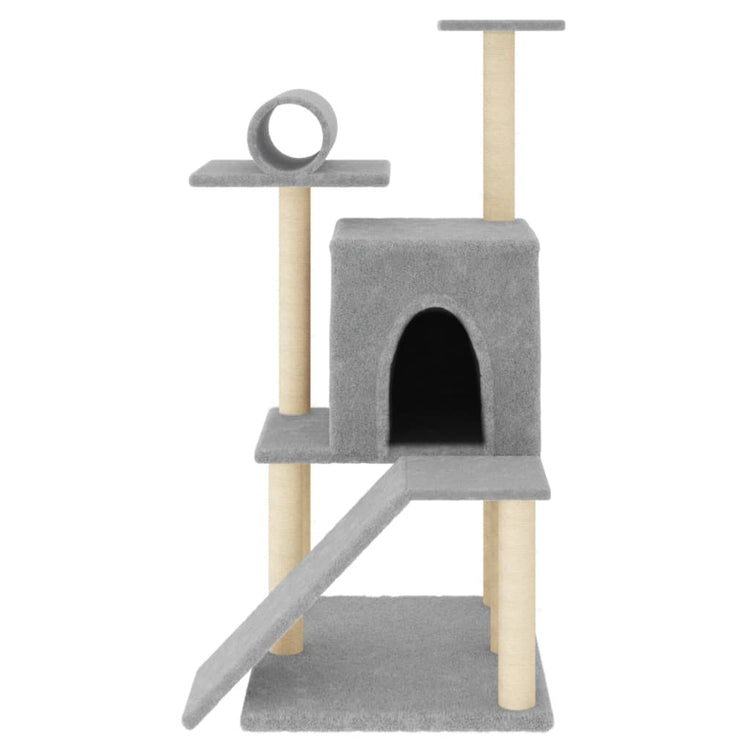 Vidaxl -Katzenmöbel mit Sisal -Kratzerpfosten 110,5 cm hellgrau