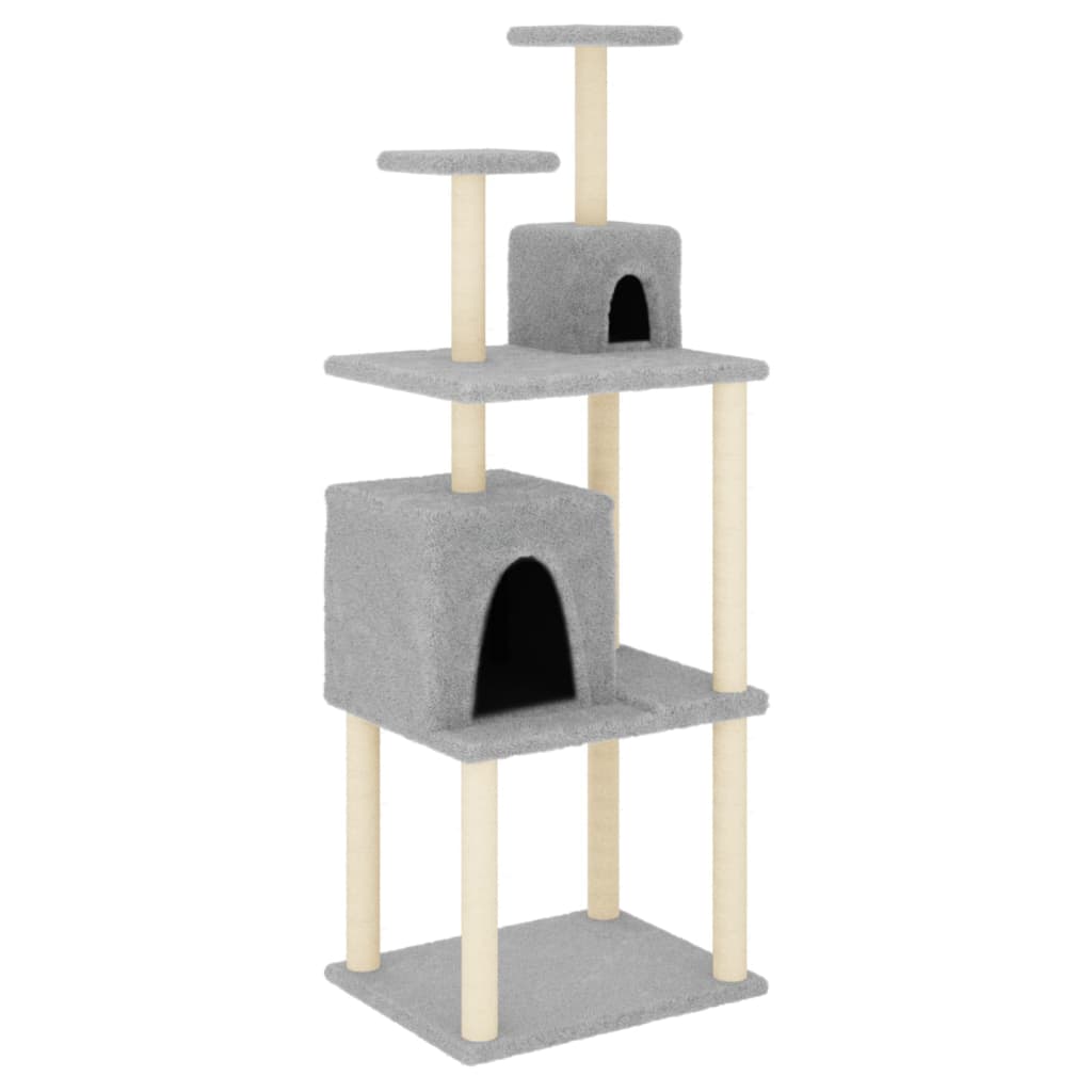 Vidaxl -Katzenmöbel mit Sisal -Kratzerpfosten 167 cm hellgrau