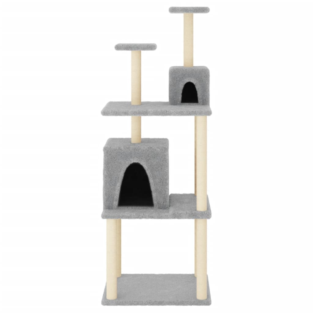 Vidaxl -Katzenmöbel mit Sisal -Kratzerpfosten 167 cm hellgrau