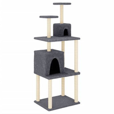 Vidaxl -Katzenmöbel mit Sisal -Kratzerpfosten 167 cm dunkelgrau