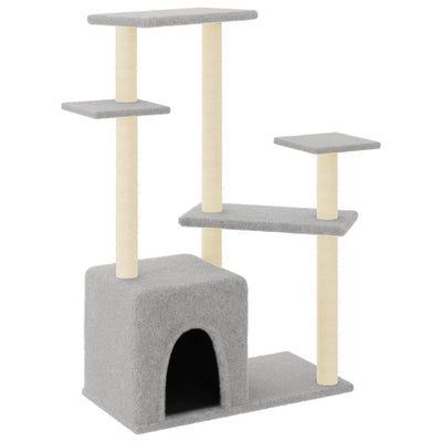 Vidaxl -Katzenmöbel mit Sisal -Kratzerpfosten 107,5 cm hellgrau