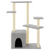 Vidaxl -Katzenmöbel mit Sisal -Kratzerpfosten 107,5 cm hellgrau - afbeelding 3