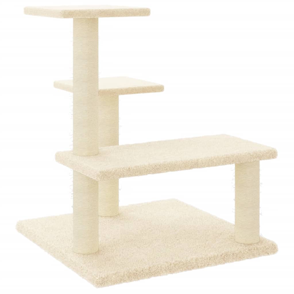 Vidaxl -Katzenmöbel mit Sisal -Kratzerpfosten 61 cm creme -gelenkt