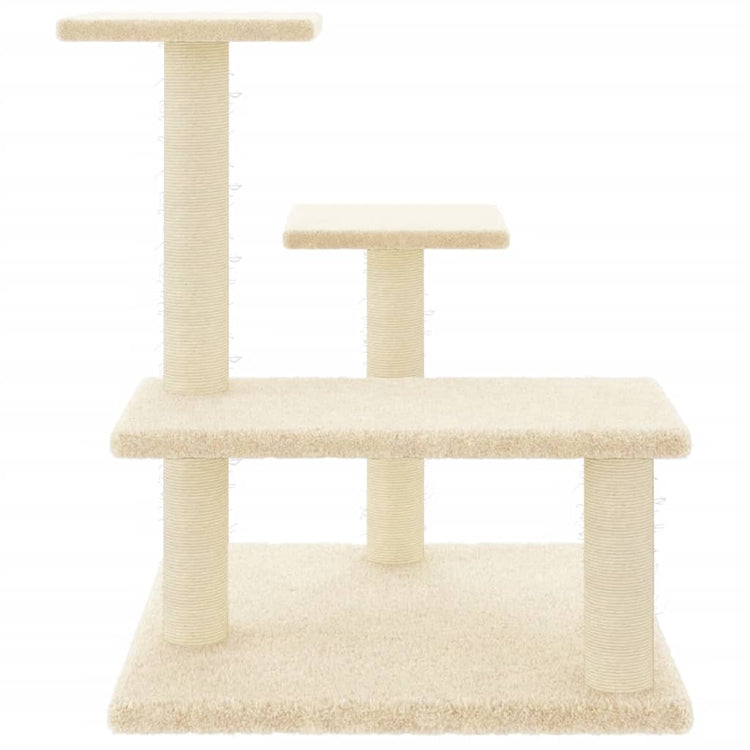 Vidaxl -Katzenmöbel mit Sisal -Kratzerpfosten 61 cm creme -gelenkt