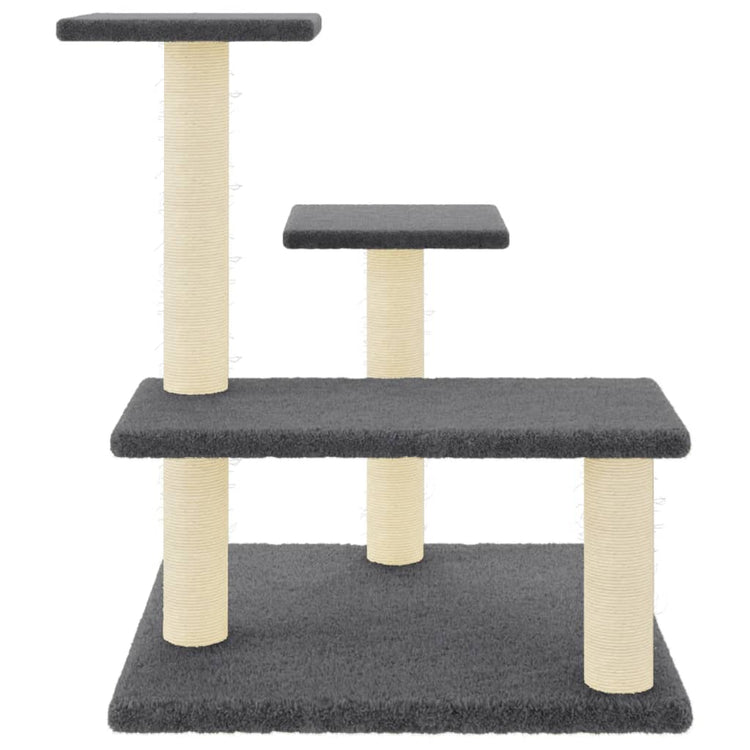Vidaxl -Katzenmöbel mit Sisal -Kratzerpfosten 61 cm dunkelgrau