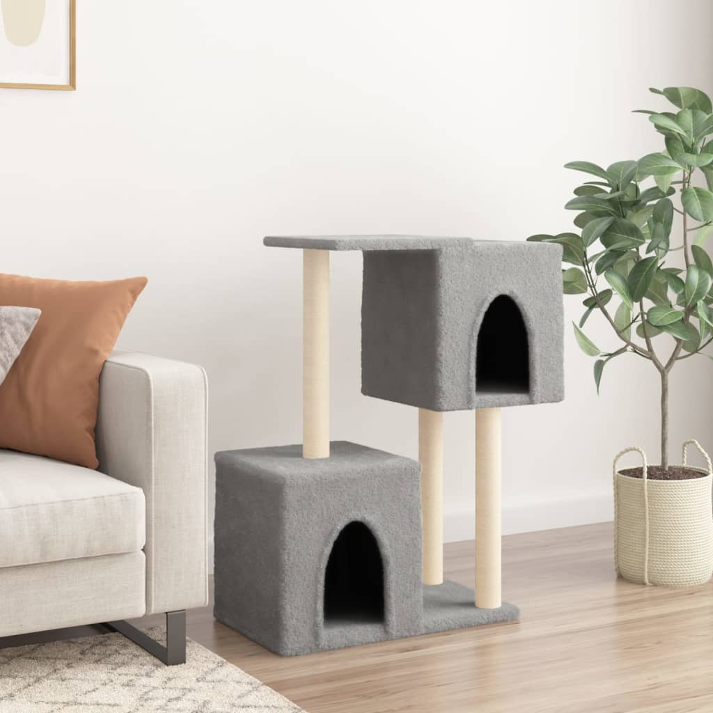 Vidaxl -Katzenmöbel mit Sisal -Kratzerpfosten 86 cm hellgrau