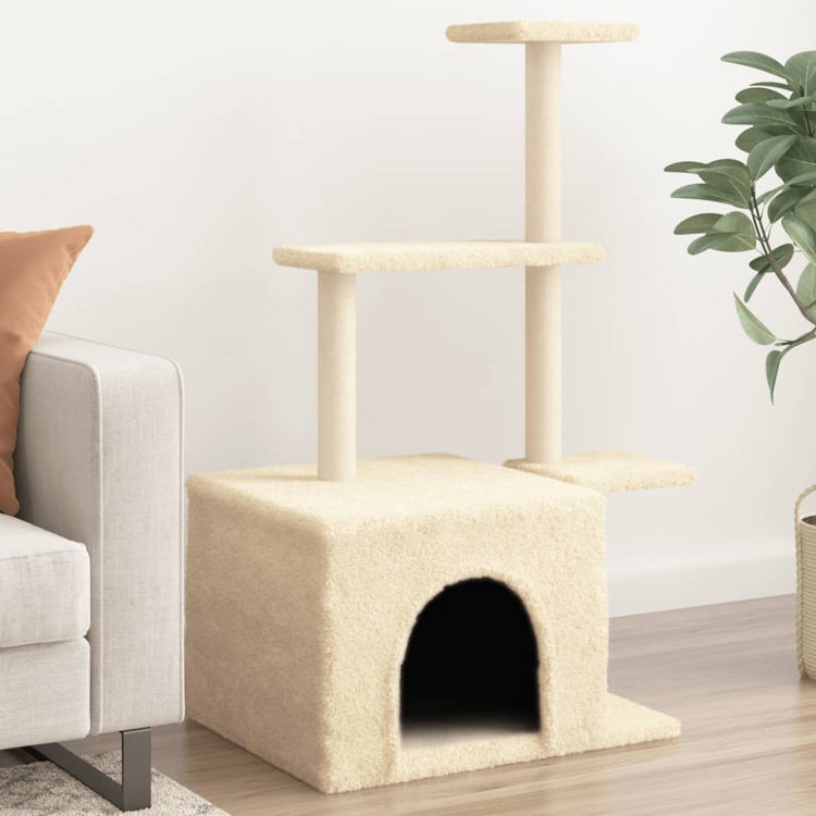 Vidaxl -Katzenmöbel mit Sisal -Kratzerpfosten 110 cm Creme -Colored