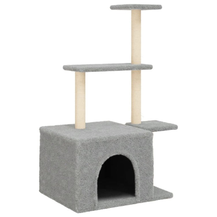 Vidaxl -Katzenmöbel mit Sisal -Kratzerpfosten 110 cm hellgrau