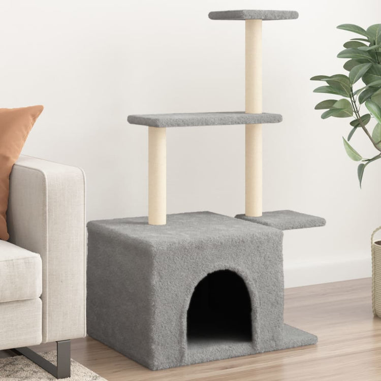 Vidaxl -Katzenmöbel mit Sisal -Kratzerpfosten 110 cm hellgrau