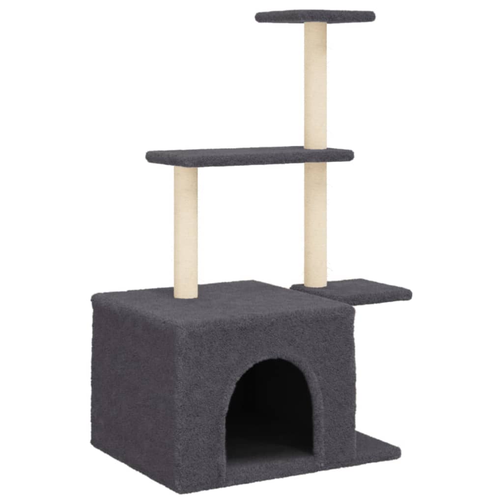 Vidaxl -Katzenmöbel mit Sisal -Kratzerpfosten 110 cm dunkelgrau