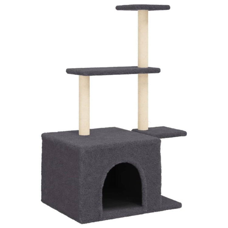 Vidaxl -Katzenmöbel mit Sisal -Kratzerpfosten 110 cm dunkelgrau