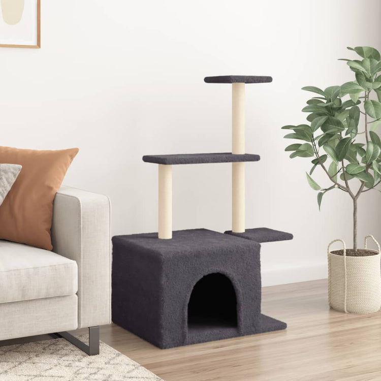 Vidaxl -Katzenmöbel mit Sisal -Kratzerpfosten 110 cm dunkelgrau