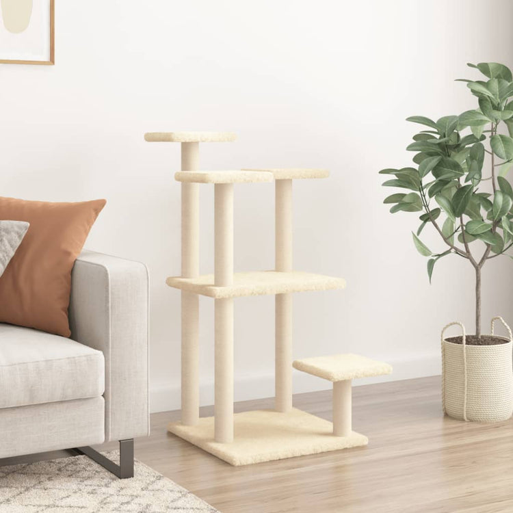 VIDAXL CROCKING POST mit Plattformen 98,5 cm Creme -Colored