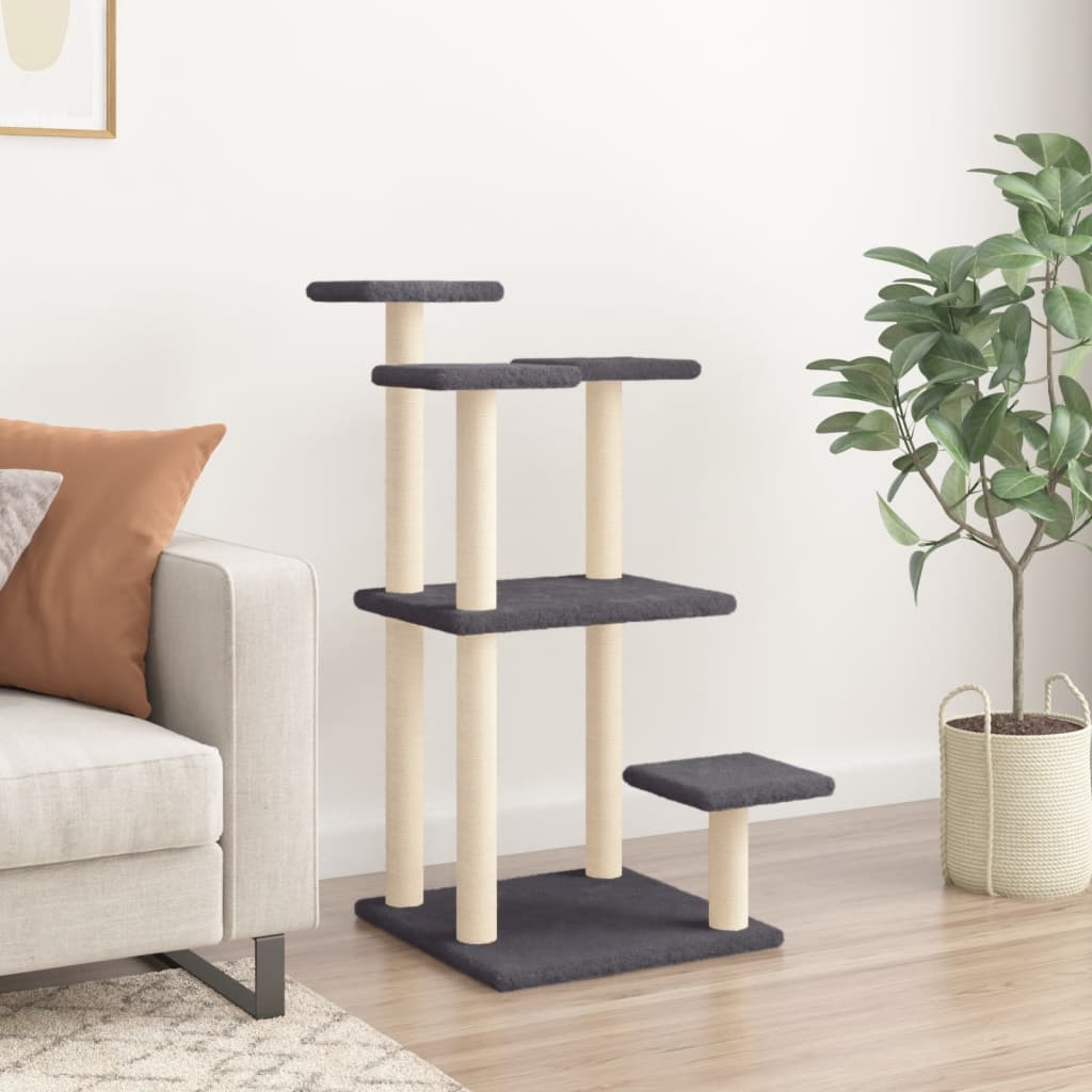 VIDAXL -Kratzerposten mit Plattformen 98,5 cm dunkelgrau