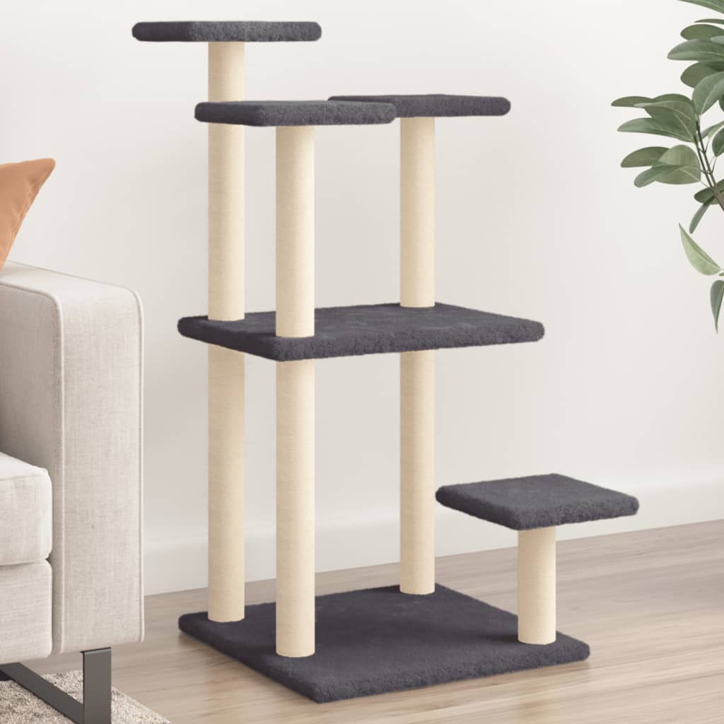 VIDAXL -Kratzerposten mit Plattformen 98,5 cm dunkelgrau