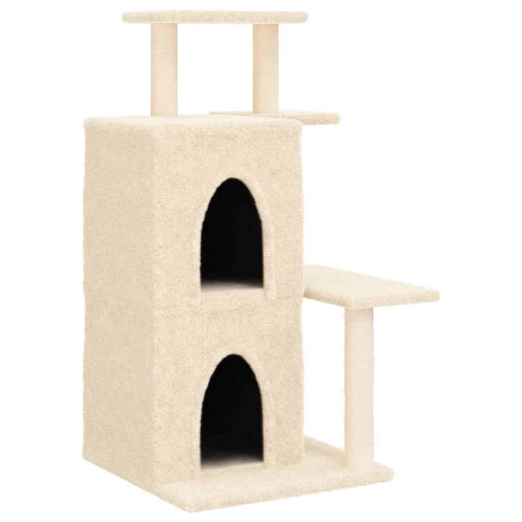 Vidaxl -Katzenmöbel mit Sisal -Kratzerposten 97 cm creme -gelenkt