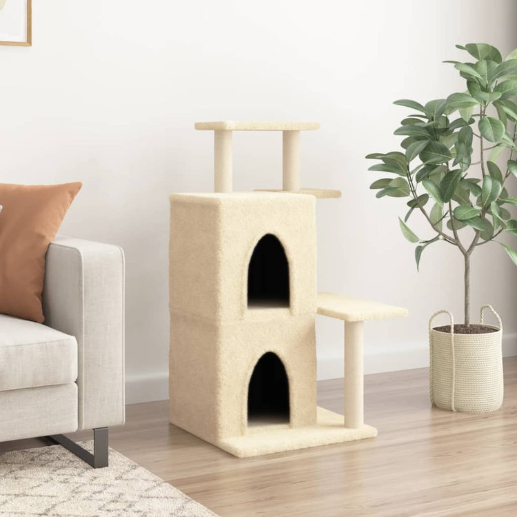 Vidaxl -Katzenmöbel mit Sisal -Kratzerposten 97 cm creme -gelenkt
